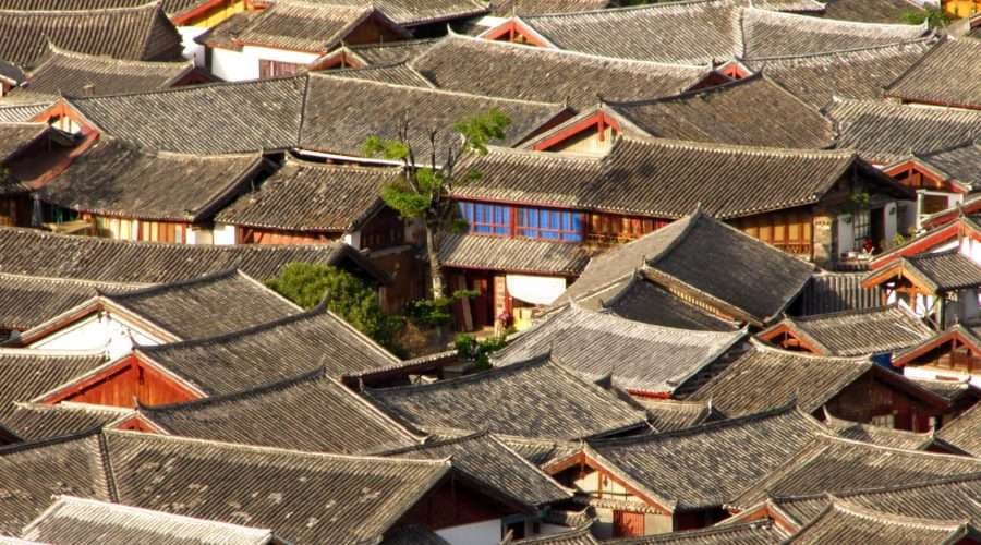 Tiled rooftops of Lijiang Old Town