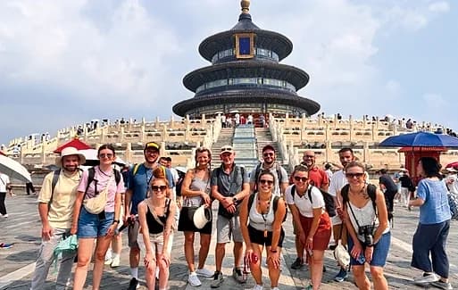A tour group at the Temple of Heaven